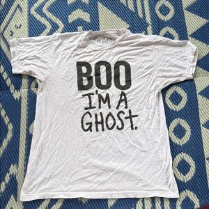 Black Matter Men’s Large‎ Boo I’m A Ghost White T-Shirt Crewneck Short Sleeve